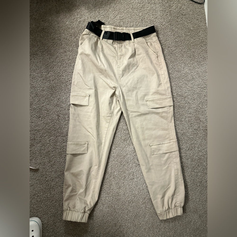 Beige Cargo Pants